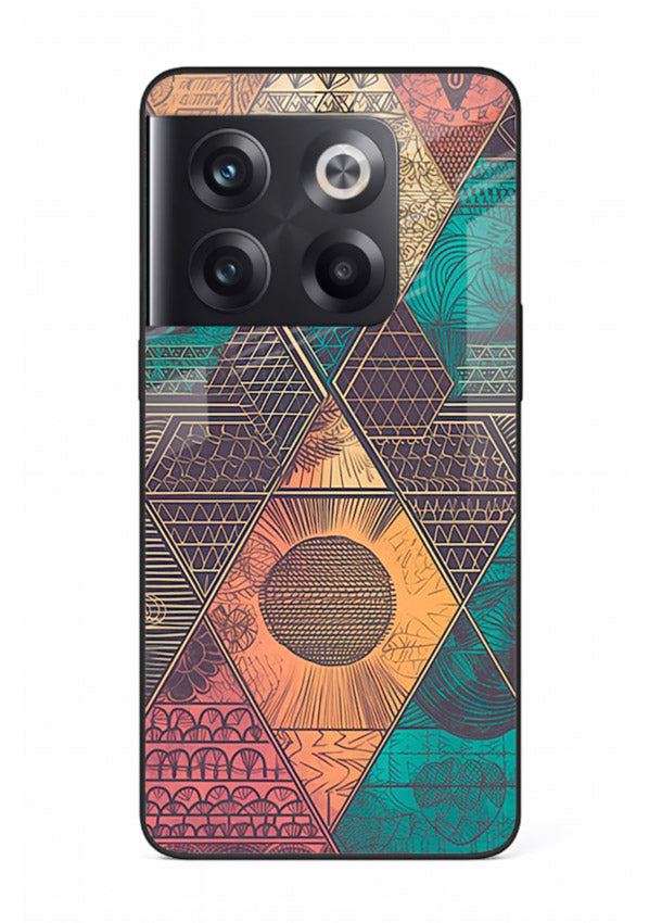 Geometric Tribal Sunset tribal geometric sunset pattern OnePlus 10T glass back cover