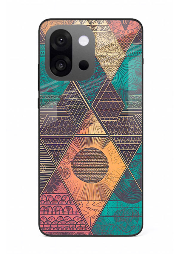Geometric Tribal Sunset tribal geometric sunset pattern OnePlus 13s glass back cover