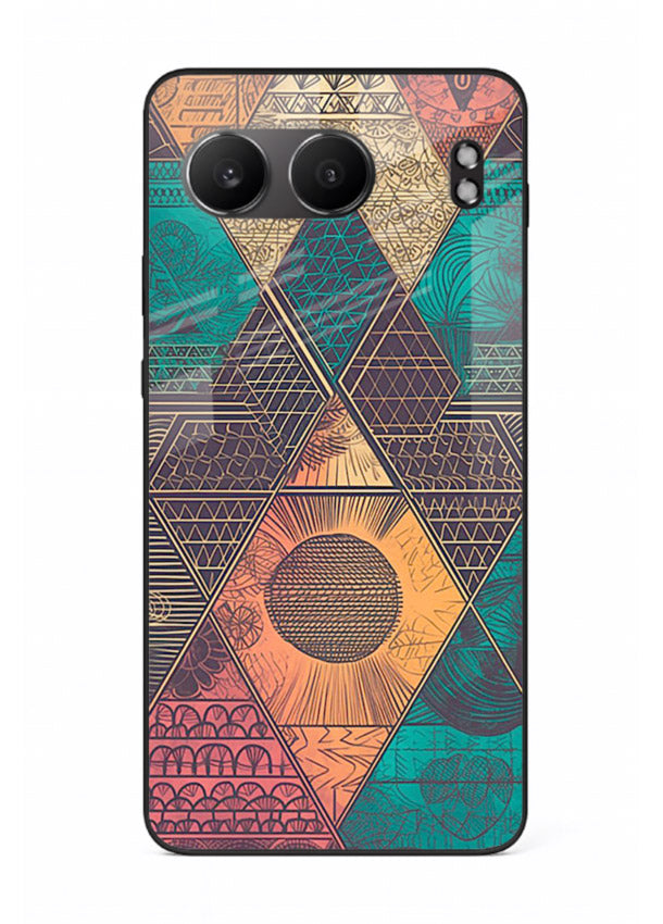 Geometric Tribal Sunset tribal geometric sunset pattern OnePlus Nord 4 glass back cover