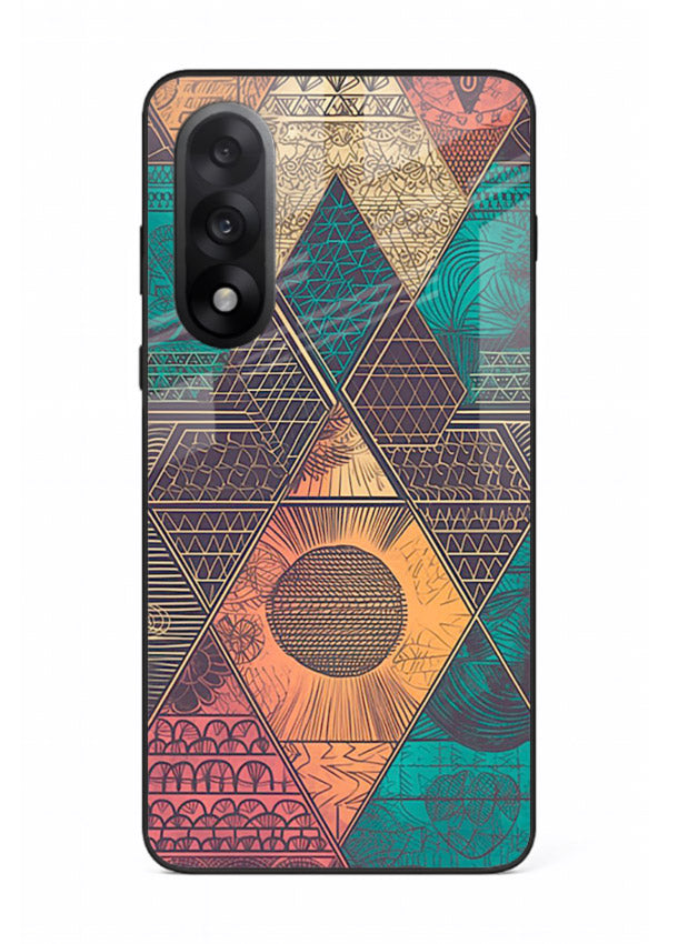 Geometric Tribal Sunset tribal geometric sunset pattern OnePlus Nord 5 glass back cover