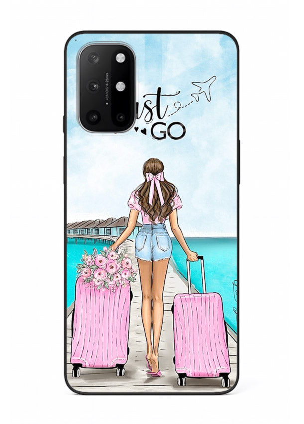 Girl Airport Departure illustration OnePlus 8T glass back cover