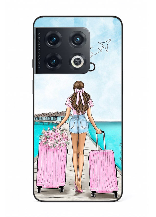 Girl Airport Departure illustration OnePlus 10 Pro glass back cover