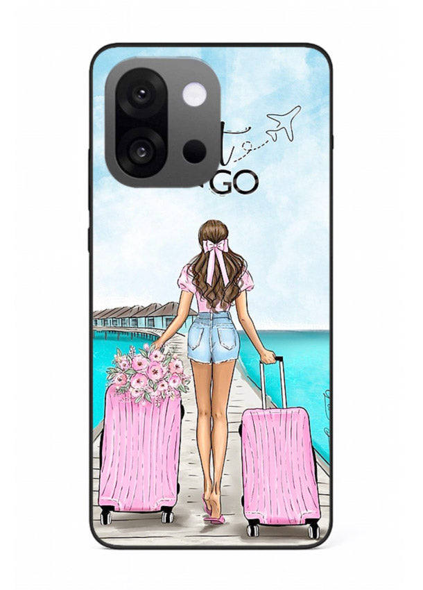 Girl Airport Departure illustration OnePlus 13s glass back cover