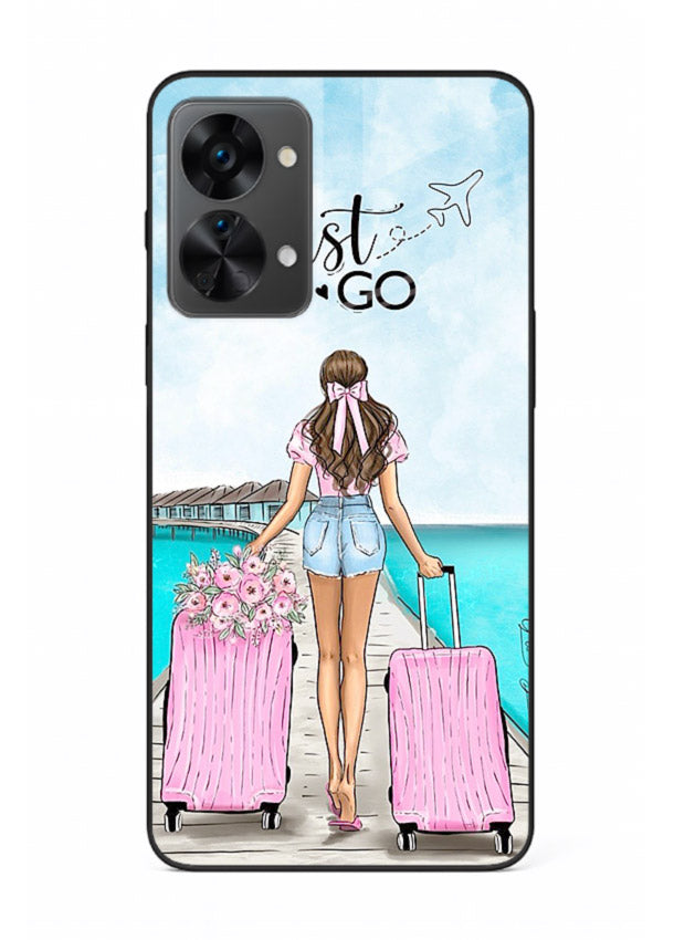 Girl Airport Departure illustration OnePlus Nord 2T glass back cover