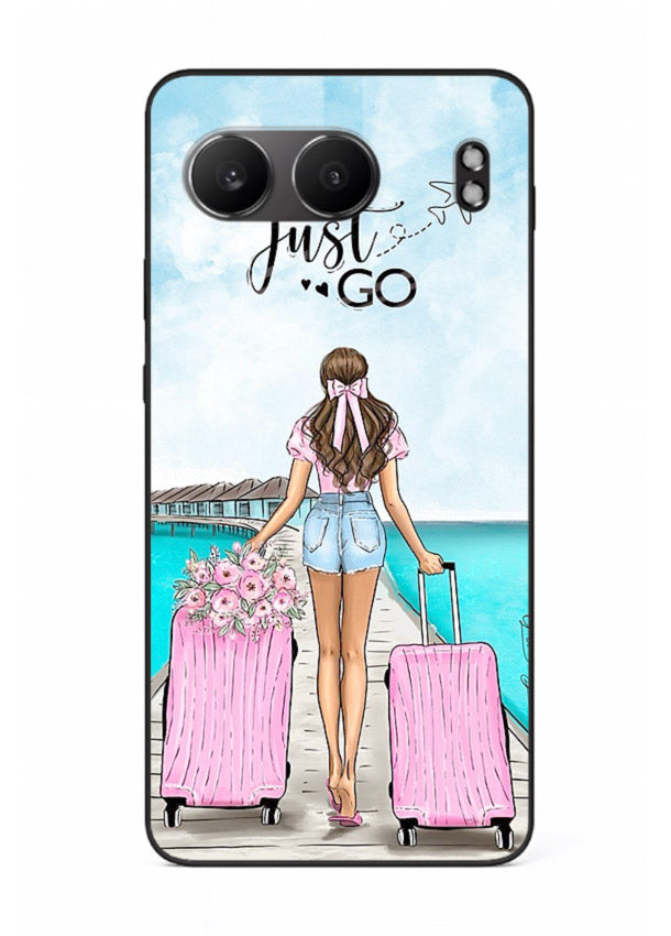 Girl Airport Departure illustration OnePlus Nord 4 glass back cover