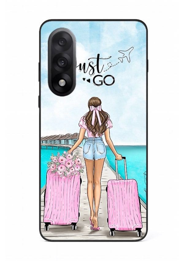 Girl Airport Departure illustration OnePlus Nord 5 glass back cover