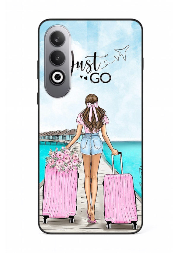 Girl Airport Departure illustration OnePlus Nord CE4 glass back cover