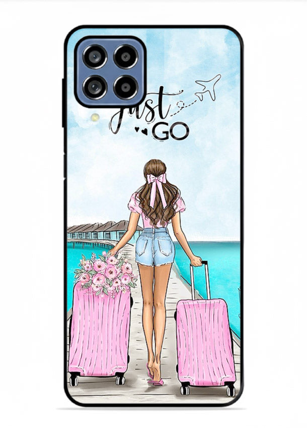 Girl Airport Departure illustration Samsung F12 5G glass back cover