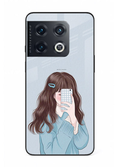 Girl Hiding Face moody illustration OnePlus 10 Pro glass back cover