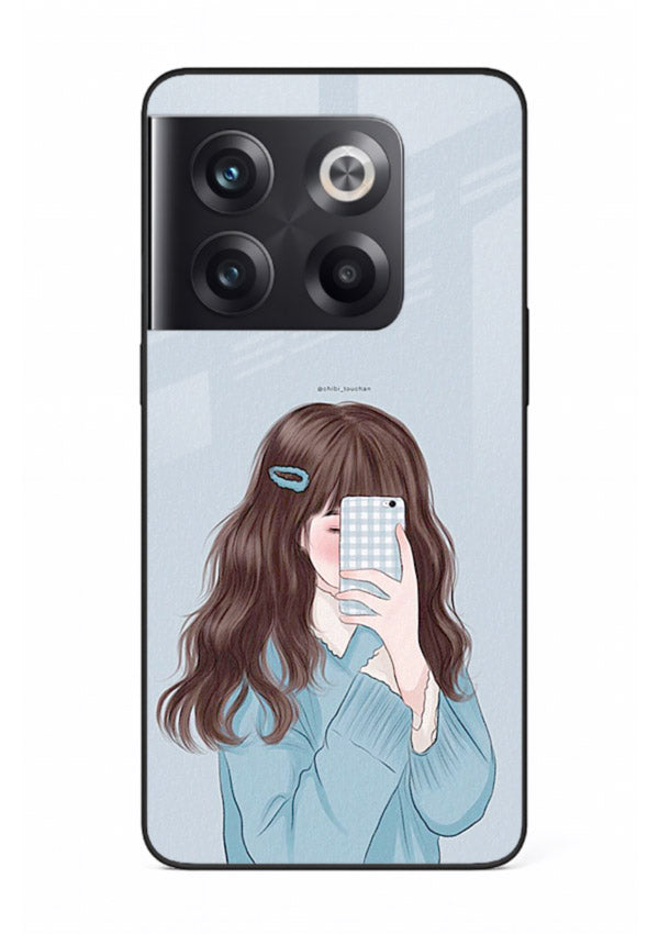 Girl Hiding Face moody illustration OnePlus 10T glass back cover