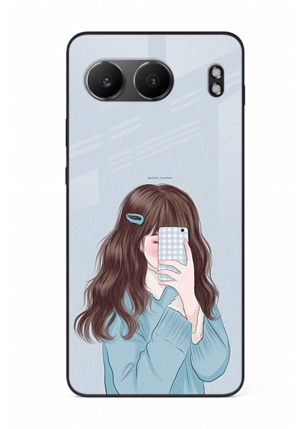 Girl Hiding Face moody illustration OnePlus Nord 4 glass back cover