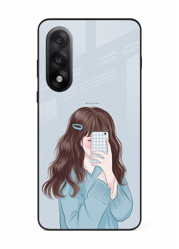 Girl Hiding Face moody illustration OnePlus Nord 5 glass back cover