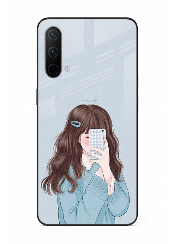 Girl Hiding Face moody illustration OnePlus Nord CE 5G glass back cover