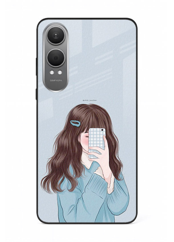 Girl Hiding Face moody illustration OnePlus Nord CE4 Lite glass back cover