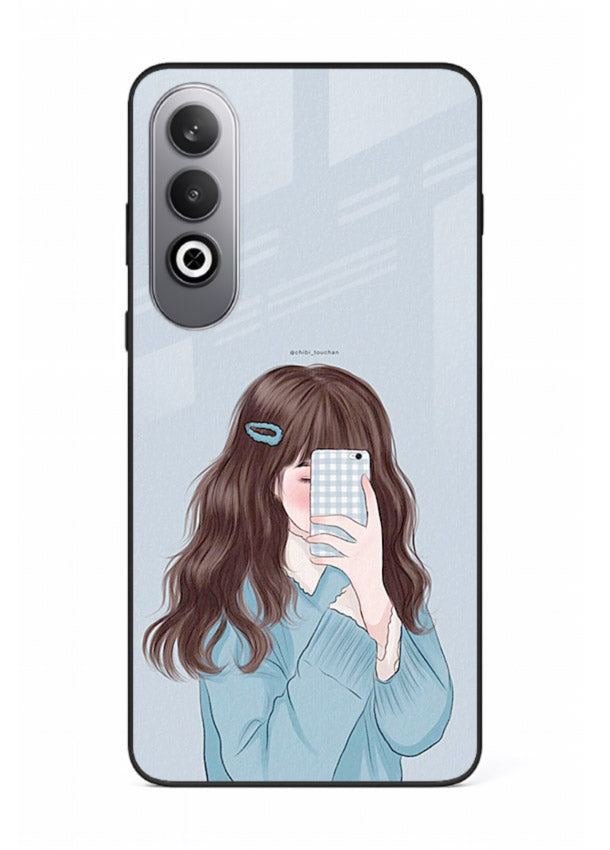 Girl Hiding Face moody illustration OnePlus Nord CE4 glass back cover