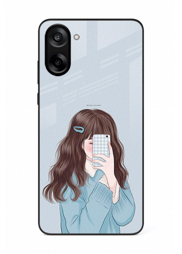 Girl Hiding Face moody illustration OnePlus Nord CE5 glass back cover