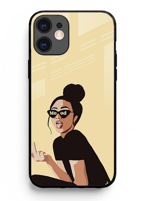 Girl In Glasses stylish portrait iphone 11 glass back cover