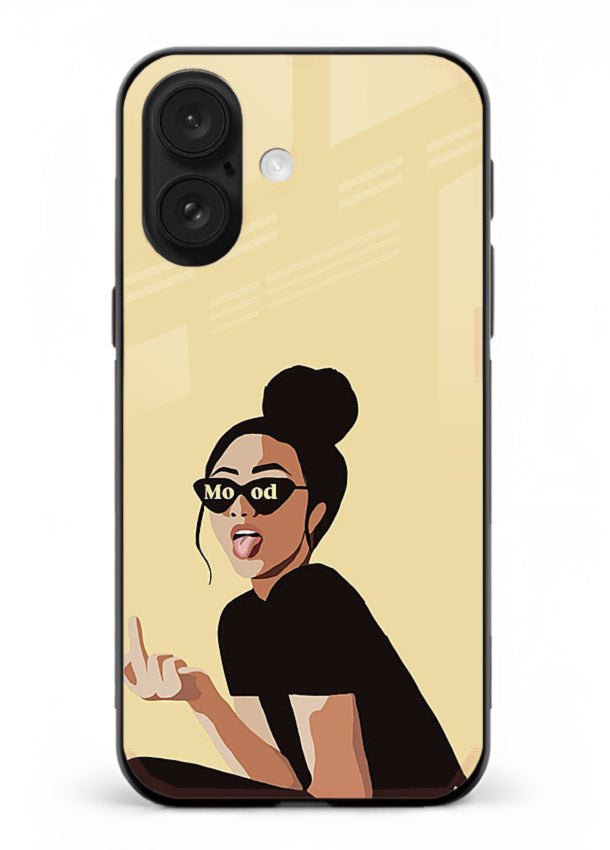 Girl In Glasses stylish portrait iphone 17 glass back cover