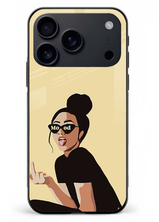 Girl In Glasses stylish portrait iphone 18 pro max glass back cover