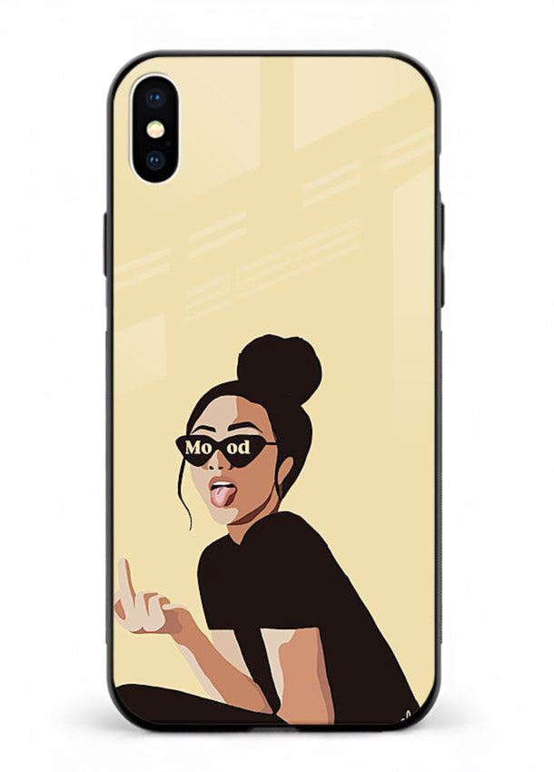 Girl In Glasses stylish portrait iphone xs max glass back cover