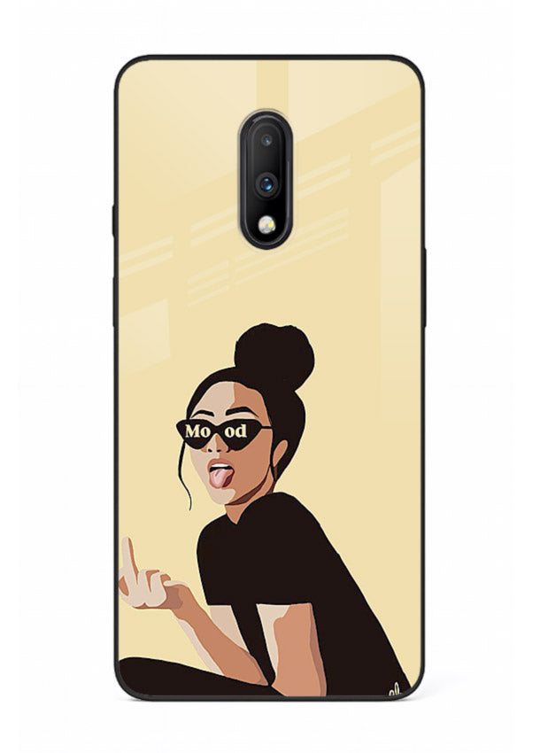 Girl In Glasses stylish portrait OnePlus 7 glass back cover