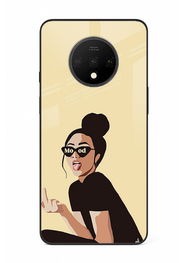 Girl In Glasses stylish portrait OnePlus 7T glass back cover