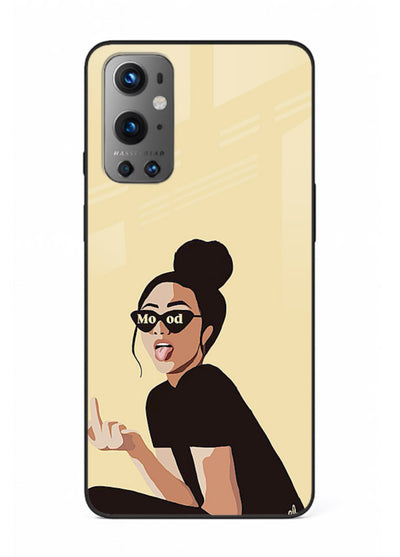 Girl In Glasses stylish portrait OnePlus 9 glass back cover