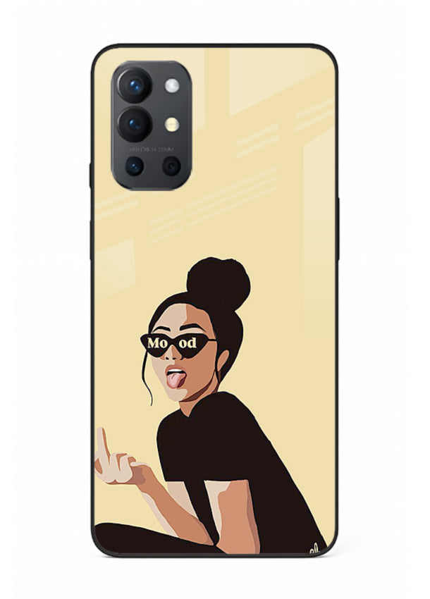 Girl In Glasses stylish portrait OnePlus 9R glass back cover