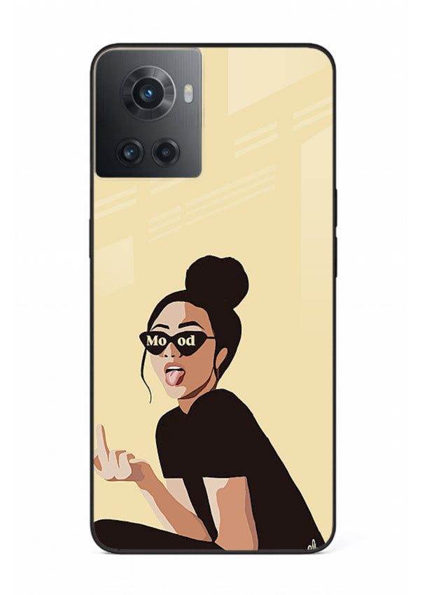 Girl In Glasses stylish portrait OnePlus 10R glass back cover