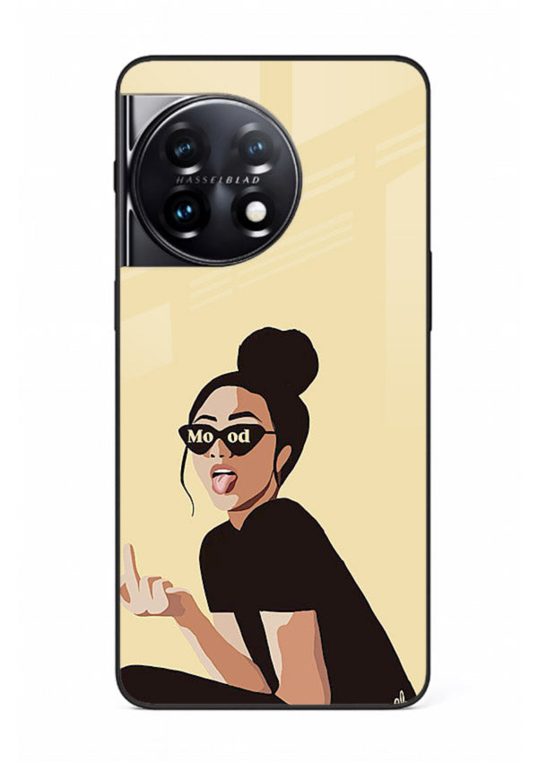 Girl In Glasses stylish portrait OnePlus 11R glass back cover