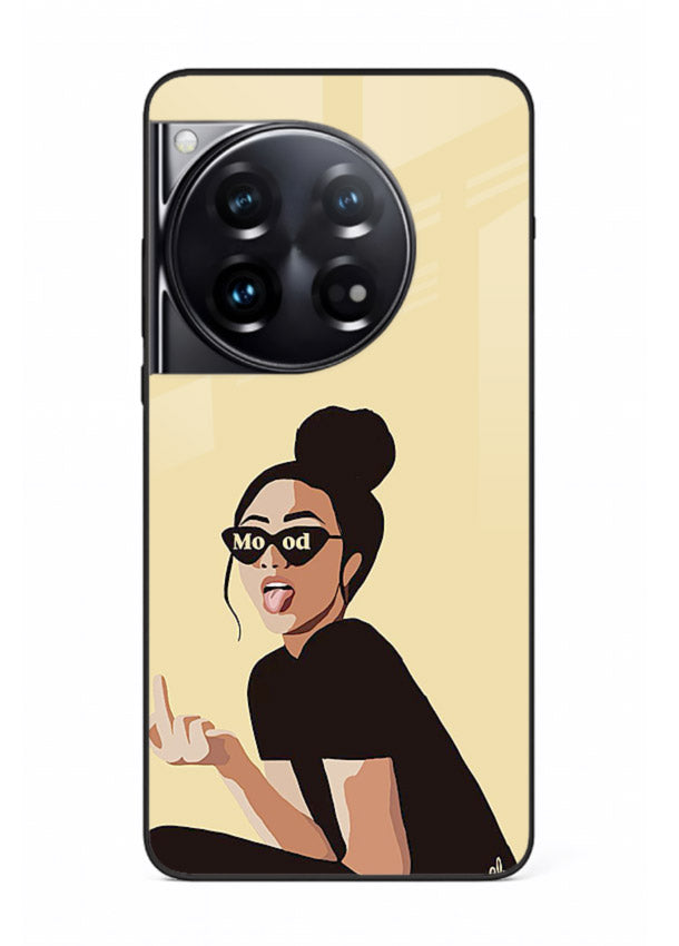 Girl In Glasses stylish portrait OnePlus 12 glass back cover