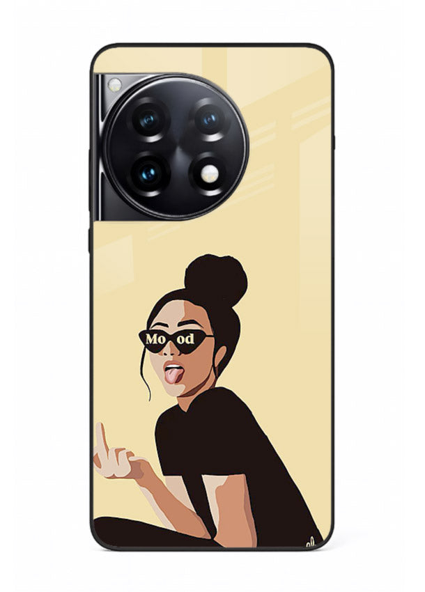 Girl In Glasses stylish portrait OnePlus 12R glass back cover
