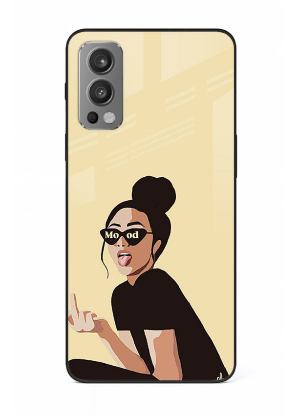 Girl In Glasses stylish portrait OnePlus Nord 2 glass back cover