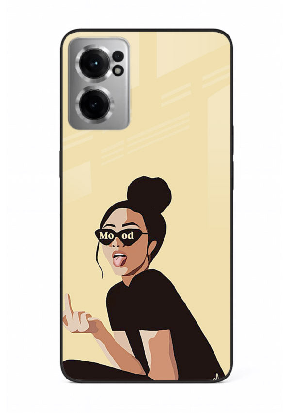 Girl In Glasses stylish portrait OnePlus Nord CE2 5G glass back cover