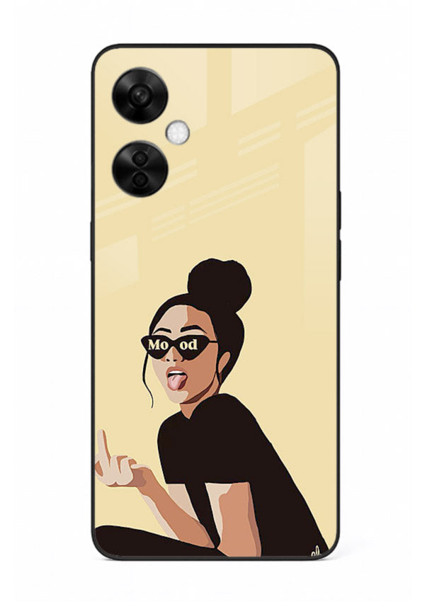 Girl In Glasses stylish portrait OnePlus Nord CE3 Lite glass back cover