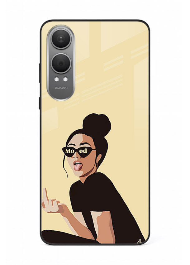 Girl In Glasses stylish portrait OnePlus Nord CE4 Lite glass back cover