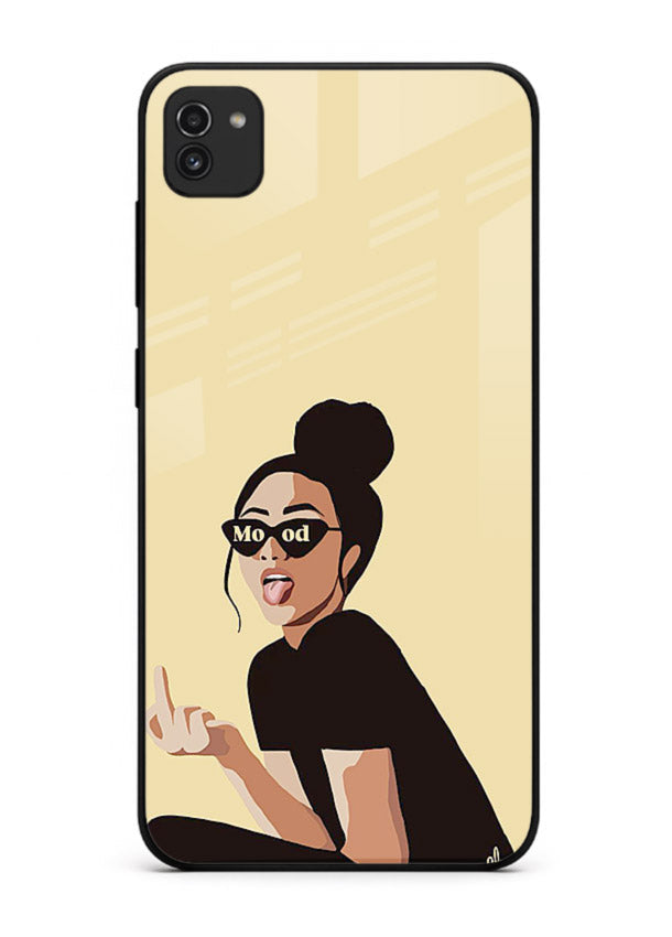 Girl In Glasses stylish portrait Samsung A03 glass back cover