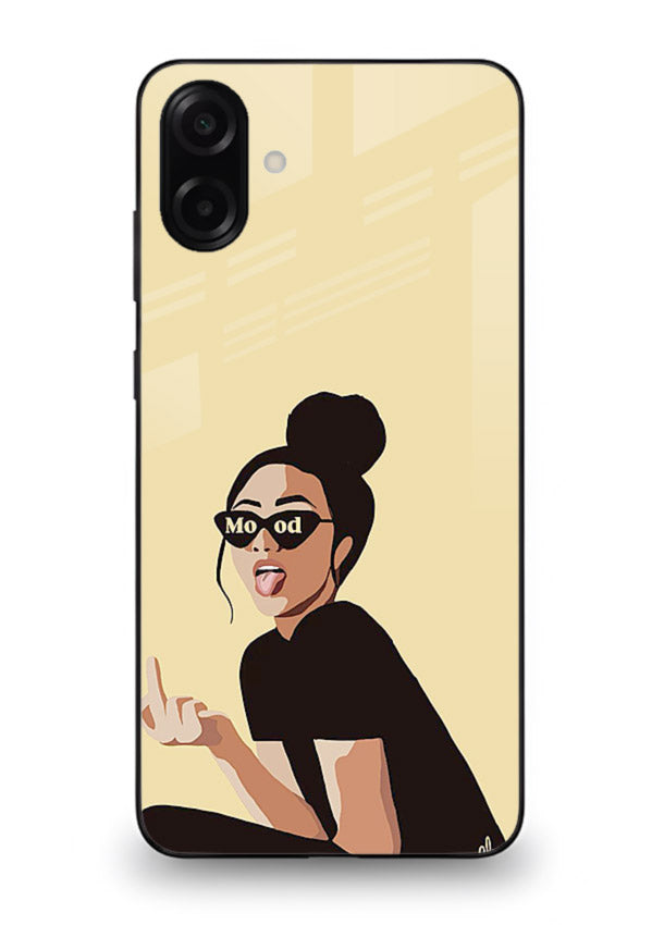 Girl In Glasses stylish portrait Samsung A07 4G glass back cover