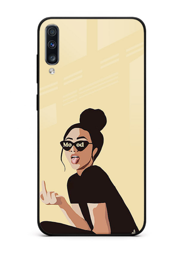 Girl In Glasses stylish portrait Samsung A70 glass back cover