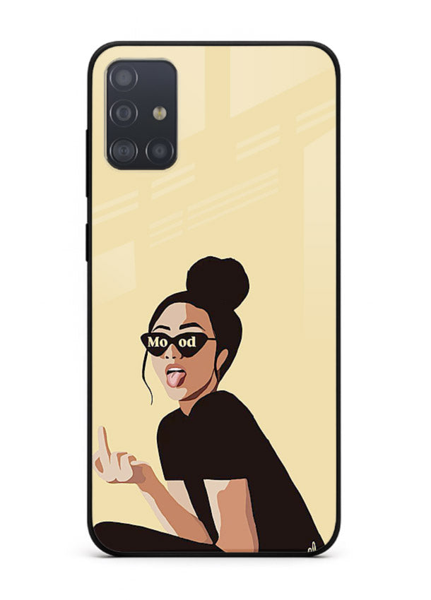 Girl In Glasses stylish portrait Samsung A51 glass back cover