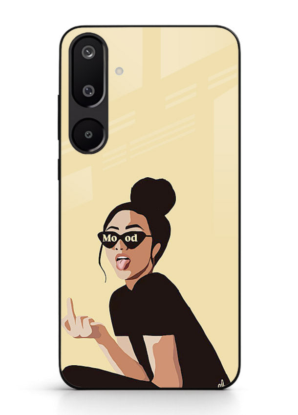 Girl In Glasses stylish portrait Samsung M16 5G glass back cover