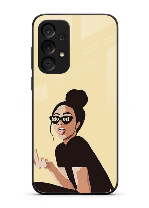Girl In Glasses stylish portrait Samsung M32 5G glass back cover