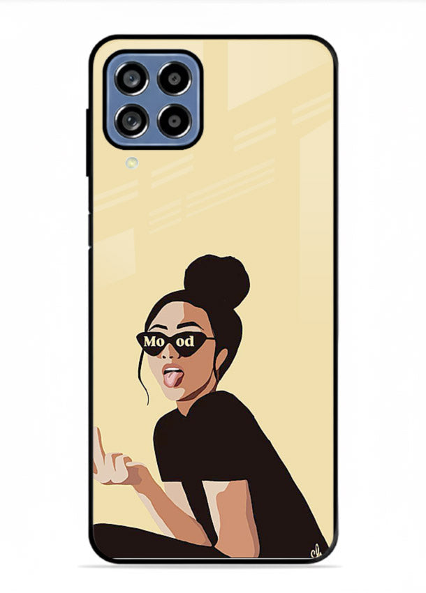 Girl In Glasses stylish portrait Samsung M33 5G glass back cover