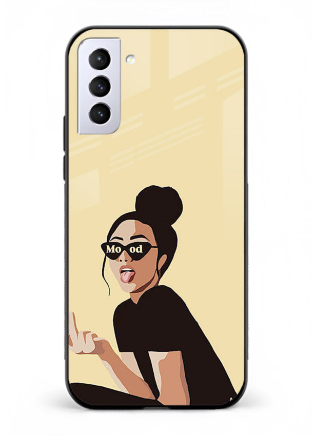 Girl In Glasses stylish portrait Samsung S21 FE glass back cover