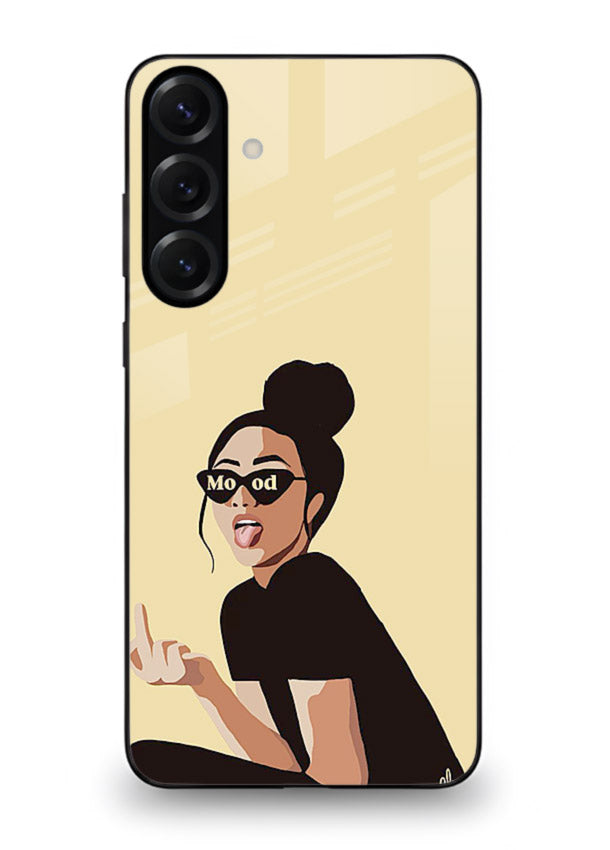 Girl In Glasses stylish portrait Samsung M54 5G glass back cover