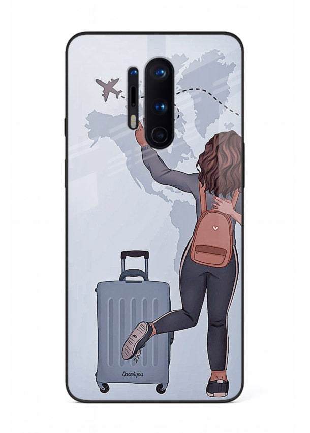 Girl Luggage Journey artwork OnePlus 8 Pro glass back cover