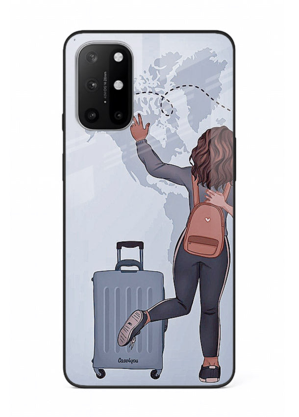 Girl Luggage Journey artwork OnePlus 8T glass back cover