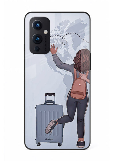 Girl Luggage Journey artwork OnePlus 9 Pro glass back cover