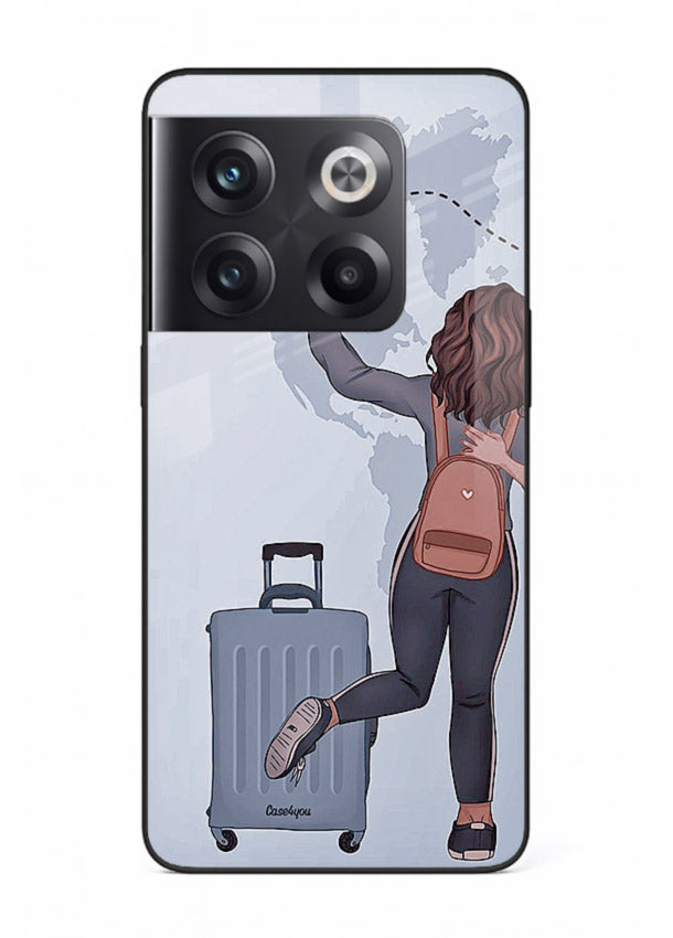 Girl Luggage Journey artwork OnePlus 10T glass back cover