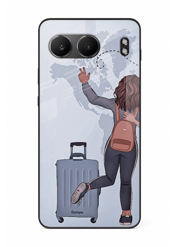 Girl Luggage Journey artwork OnePlus Nord 4 glass back cover